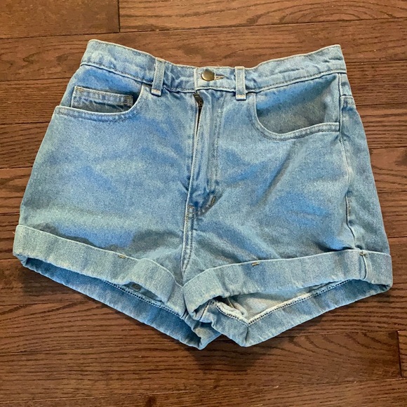American Apparel high waisted jean shorts